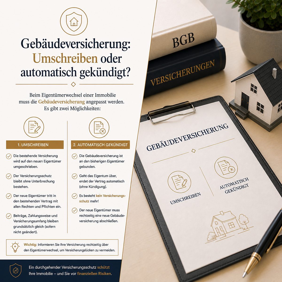 Foto Bei einem Hauskauf ist es so, dass die Geb�udeversicherung automatisch vom Vorbesitzer auf den neuen Eigent�mer �bergeht.