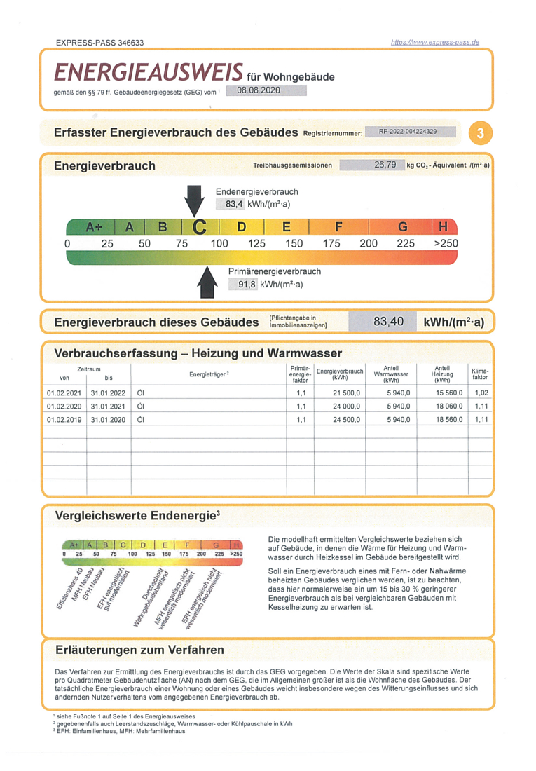 Energieausweis Einfamilienhaus Oberirsen