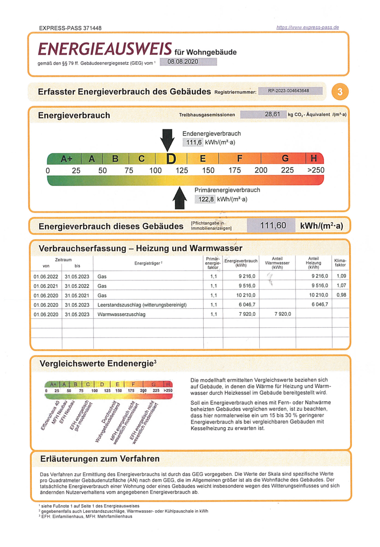 Energieausweis Einfamilienhaus Oberraden / Niederraden