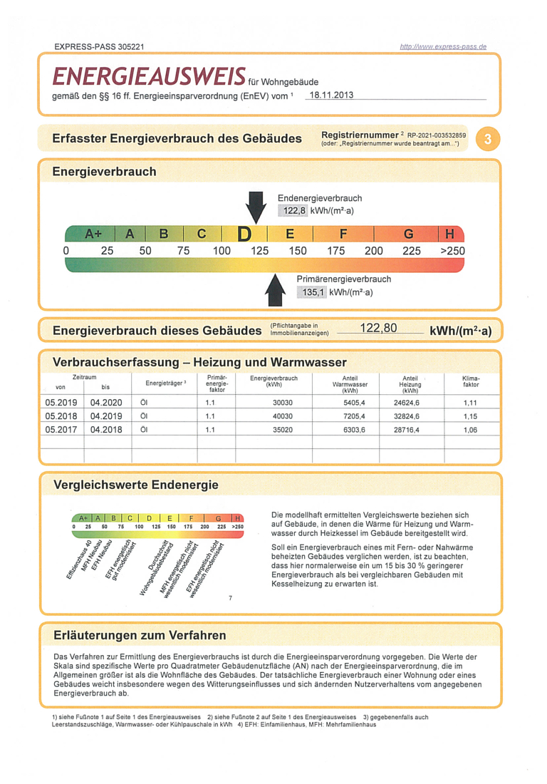 Energieausweis Zweifamilienhaus Horhausen (Westerwald)