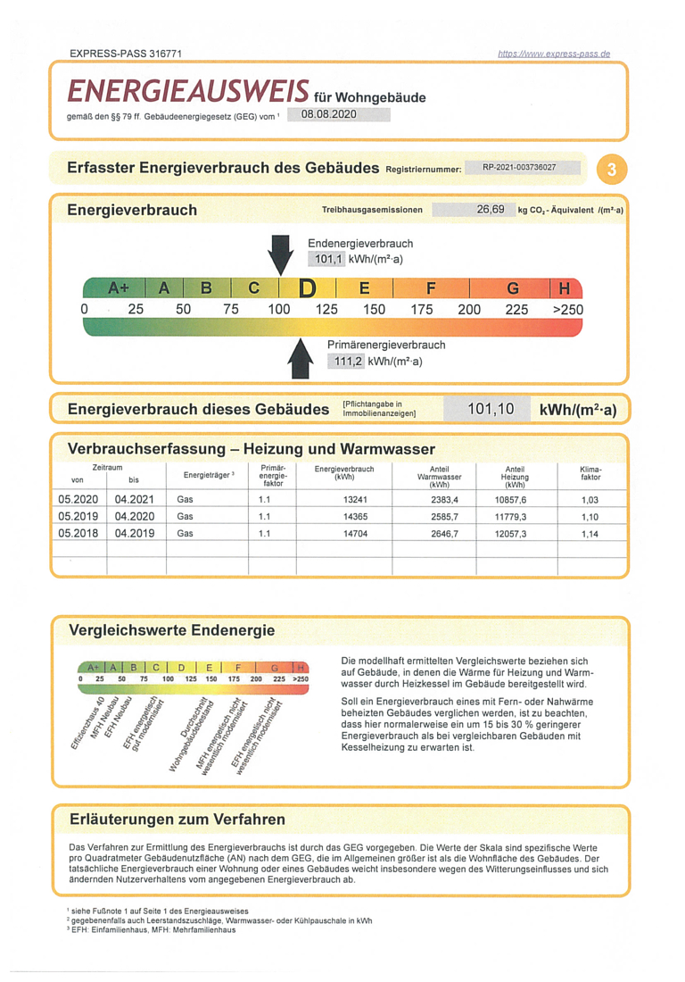 Energieausweis Einfamilienhaus Steimel / Alberthofen