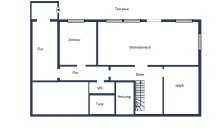 Untergeschoss-Schematische Darstellung - diese Skizze dient ausschlie�lich der Darstellung der R�ume. Sie sind f�r planerische Zwecke nicht vorgesehen. Es wird keine Gew�hr f�r die Fl�chen und Abmessungen �bernommen. Haus verkaufen Raubach! Platzwunder mit tollem Grundst�ck in 1a Lage sucht neue Eigent�mer!
