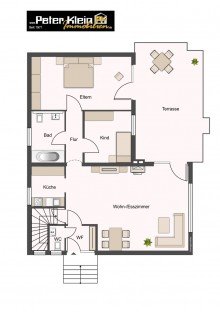 Erdgeschoss - Schematische Darstellung - diese Skizze dient ausschlie�lich der Darstellung der R�ume. Sie sind f�r planerische Zwecke nicht vorgesehen. Es wird keine Gew�hr f�r die Fl�chen und Abmessungen �bernommen. VERKAUFT! Haus verkaufen Puderbach! Wohnen am Ortsrand mit Weitblick! 10 Autominuten bis zur A3!