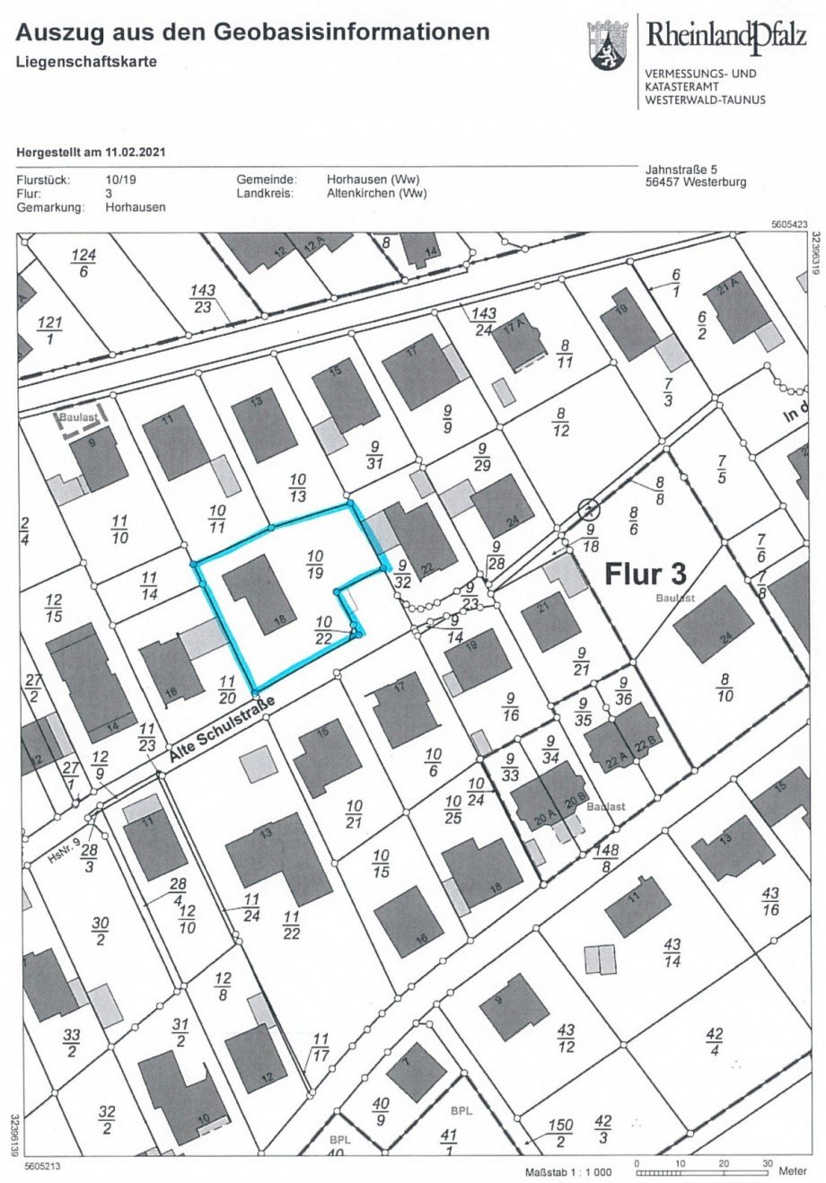Lageplan Zweifamilienhaus Horhausen (Westerwald)