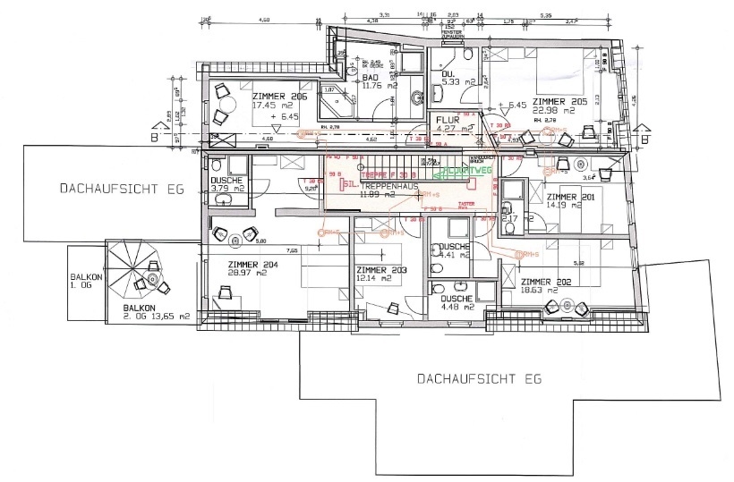 2. Obergeschoss Haus Hausen (Wied)