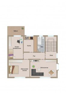Skizze OG - Urzustand - Schematische Darstellung - diese Skizze dient ausschlie�lich der Darstellung der R�ume. Sie sind f�r planerische Zwecke nicht vorgesehen. Es wird keine Gew�hr f�r die Fl�chen und Abmessungen �bernommen. Haus verkaufen Neuwied! 2-Familienhaus mit kompaktem Grundst�ck! F�r Kapitalanleger oder Eigennutzer