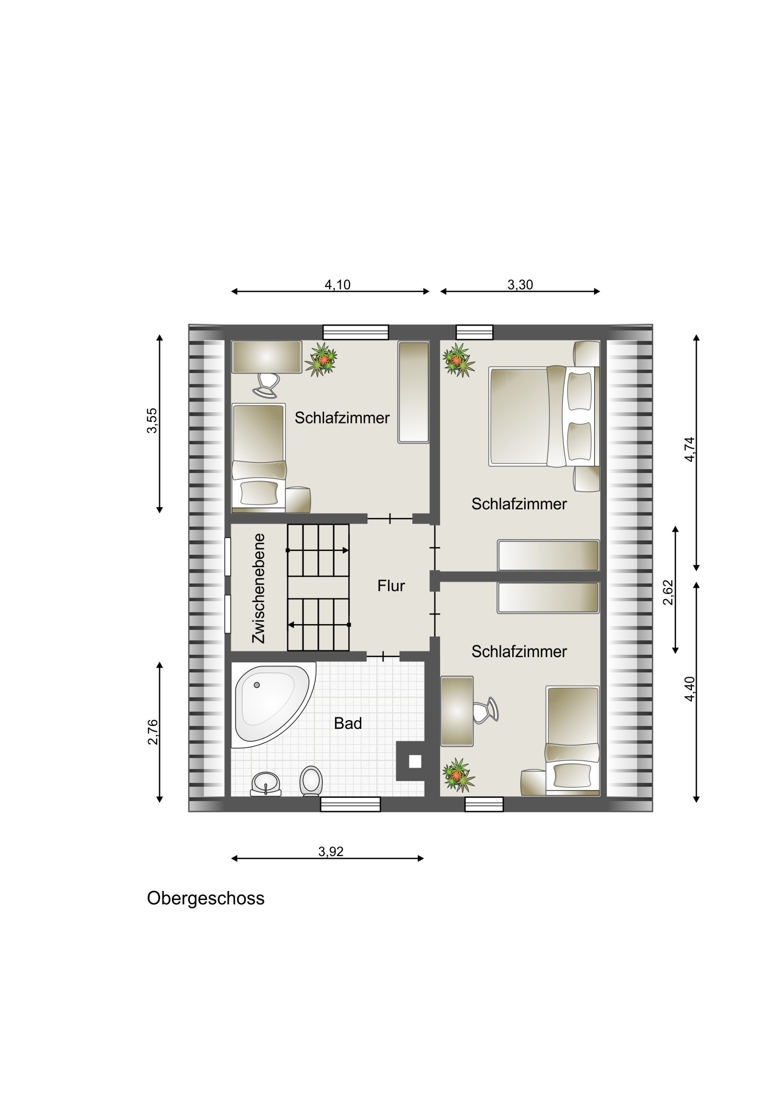 Schematische Darstellung - diese Skizze dient ausschlie�lich der Darstellung der R�ume. Sie sind f�r planerische Zwecke nicht vorgesehen. Es wird keine Gew�hr f�r die Fl�chen und Abmessungen �bernommen. Einfamilienhaus Gro�maischeid